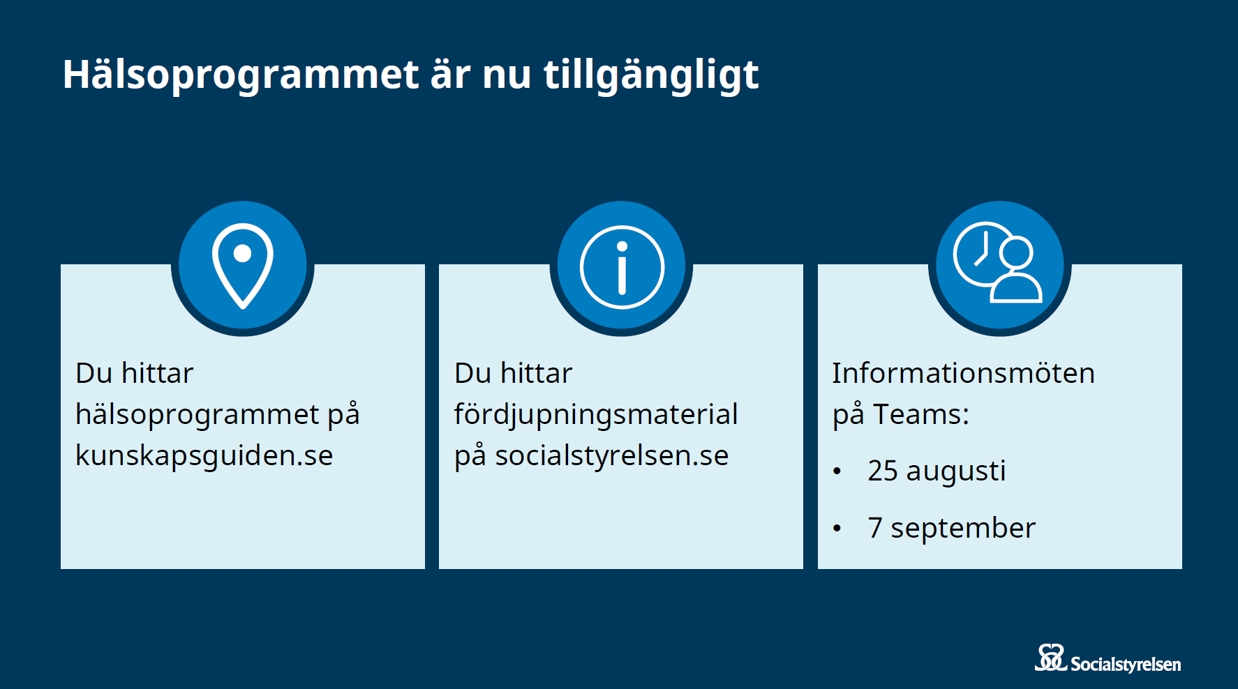 Bild som berättar att hälsoprogrammet är lanserat. Klicka på bilden för direktlänk