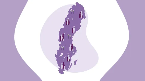 En karta över Sverige.