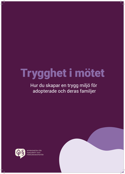 Bild på foldern med rubriken hur du skapar en trygg miljö för adopterade och deras familjer